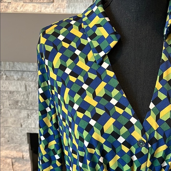 London Times Longsleeve Geometric Dress size 16 - Picture 4 of 16